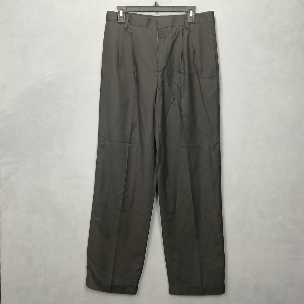 Merona Dress Pants Mens 32x32 Black Stretch Straight Leg Office Formal Business